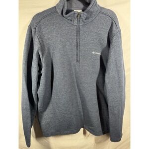 Columbia Mens XL Blue 1/4 Zip Pullover Fleece Lined Sweater Outdoors